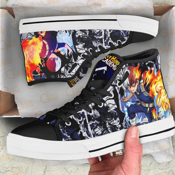 Shoto Todoroki High Top Shoes Custom Anime MHA