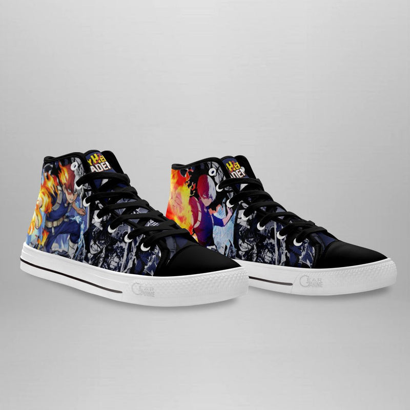 Shoto Todoroki High Top Shoes Custom Anime MHA