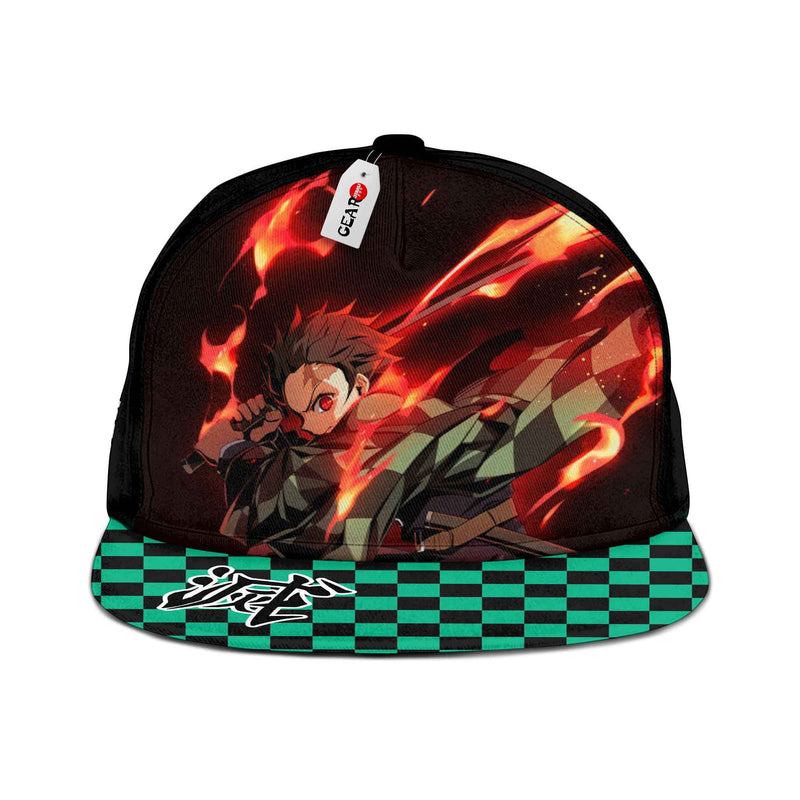 Tanjiro Cap Hat Sun Breathing Anime Kimetsu Snapback