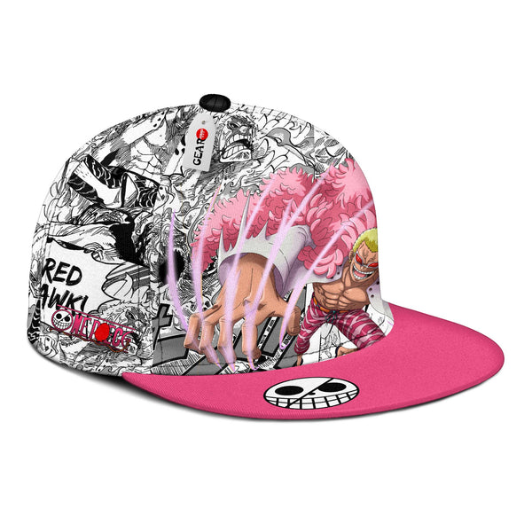 Donquixote Doflamingo Snapback Hat Custom One Piece Anime Hat Mix Manga