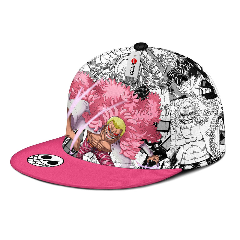 Donquixote Doflamingo Snapback Hat Custom One Piece Anime Hat Mix Manga