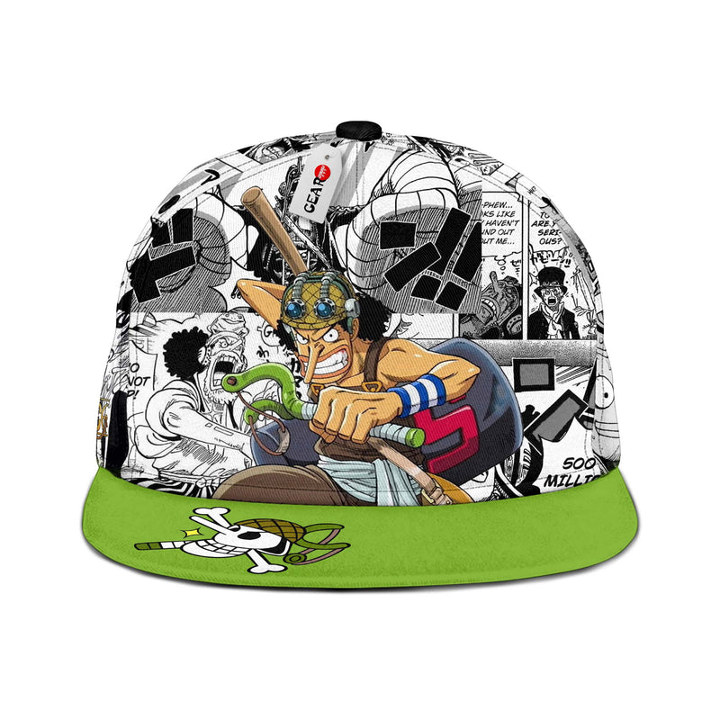 Usopp Snapback Hat Custom One Piece Anime Hat Mix Manga