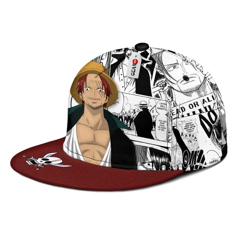 Shanks Snapback Hat Custom One Piece Anime Hat Mix Manga