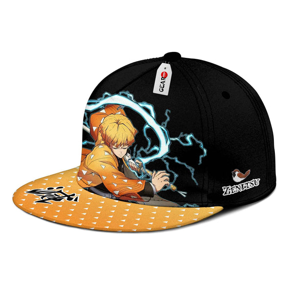 Zenitsu Cap Hat Thunder Breathing Anime Kimetsu Snapback