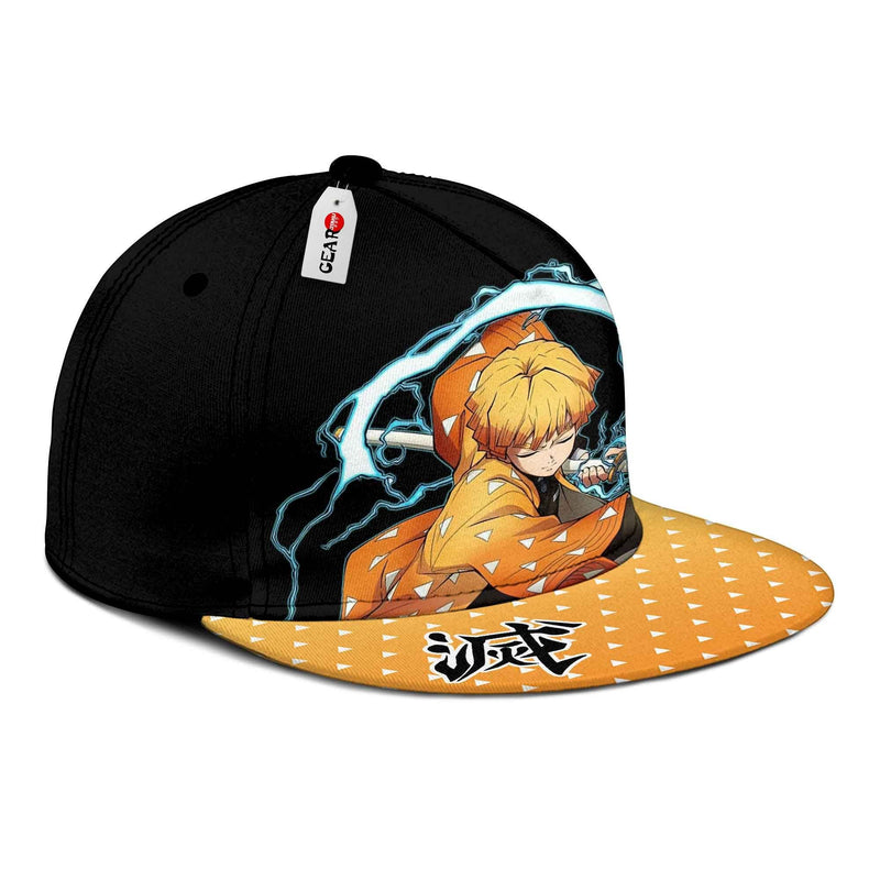 Zenitsu Cap Hat Thunder Breathing Anime Kimetsu Snapback