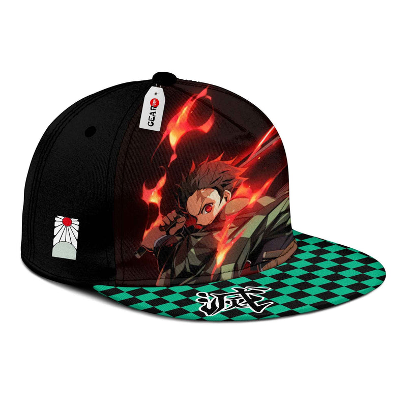 Tanjiro Cap Hat Sun Breathing Anime Kimetsu Snapback