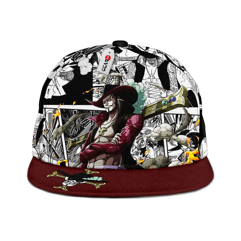 Dracule Mihawk Snapback Hat Custom One Piece Anime Hat Mix Manga