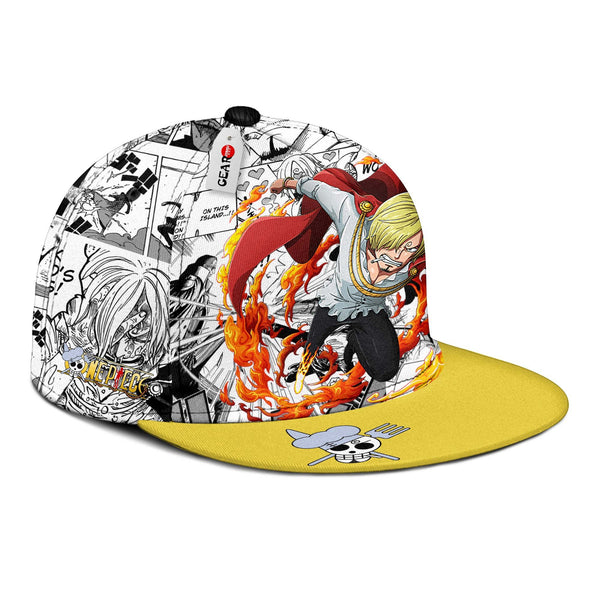 Sanji Snapback Hat Custom One Piece Anime Hat Mix Manga