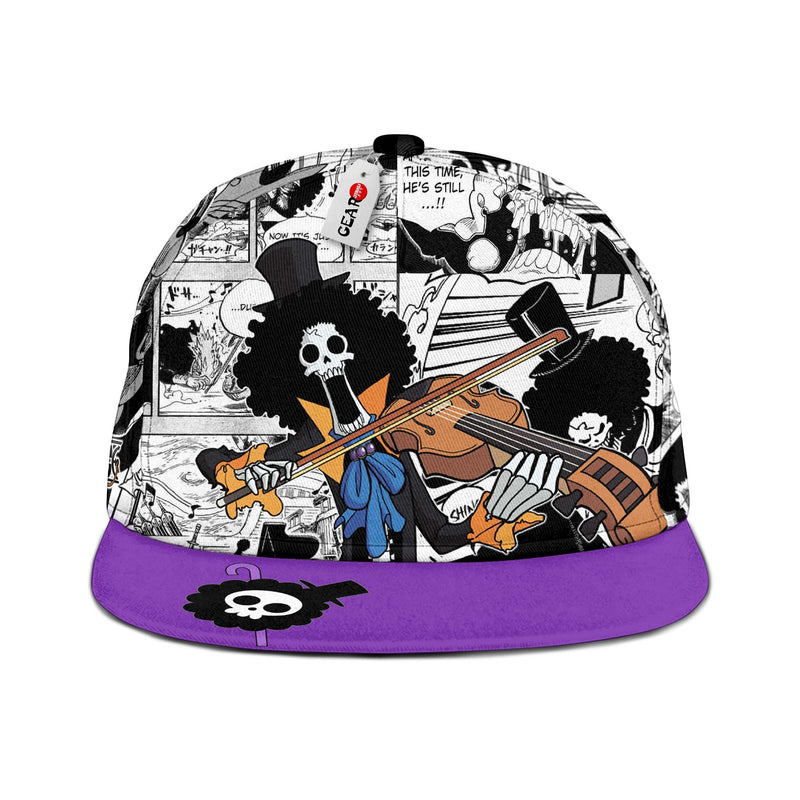 Brook Snapback Hat Custom One Piece Anime Hat Mix Manga