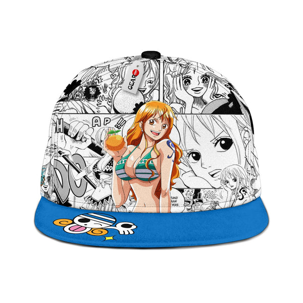 Nami Snapback Hat Custom One Piece Anime Hat Mix Manga