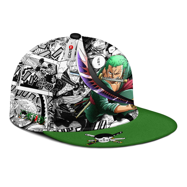 Roronoa Zoro Snapback Hat Custom One Piece Anime Hat Mix Manga