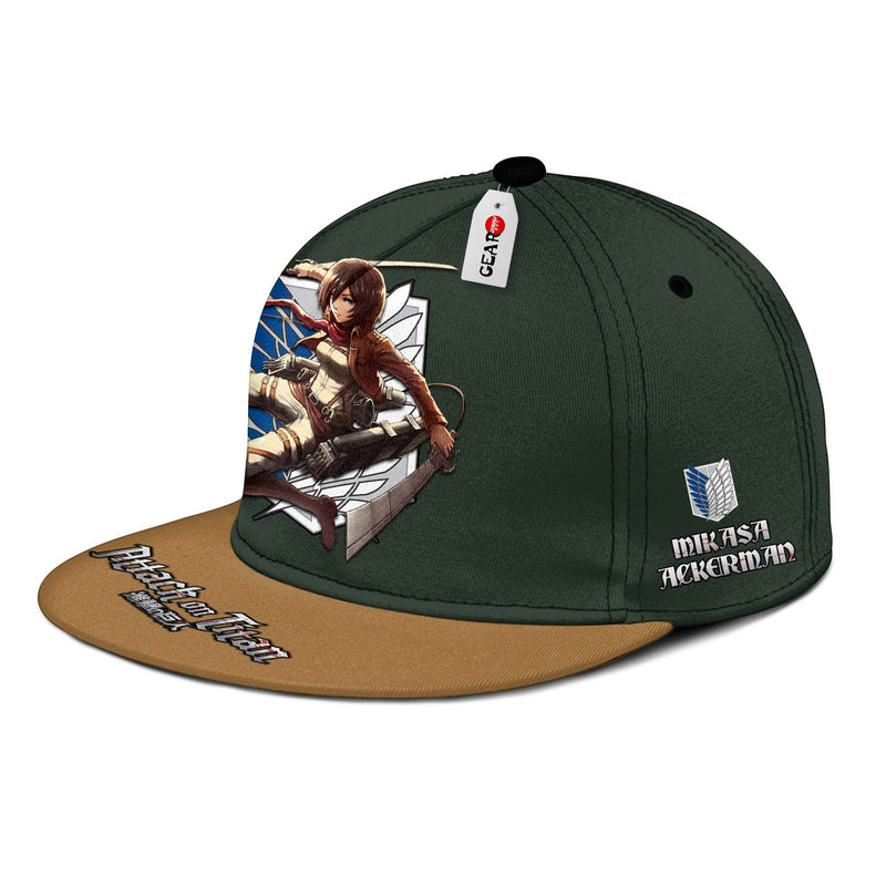 Survey Corp Mikasa Snapback Hat Custom Shingeki Anime Hat