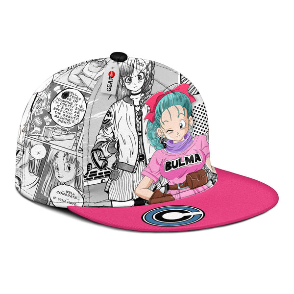 Bulma Snapback Hat Custom Dragon Ball Anime Hat Mix Manga