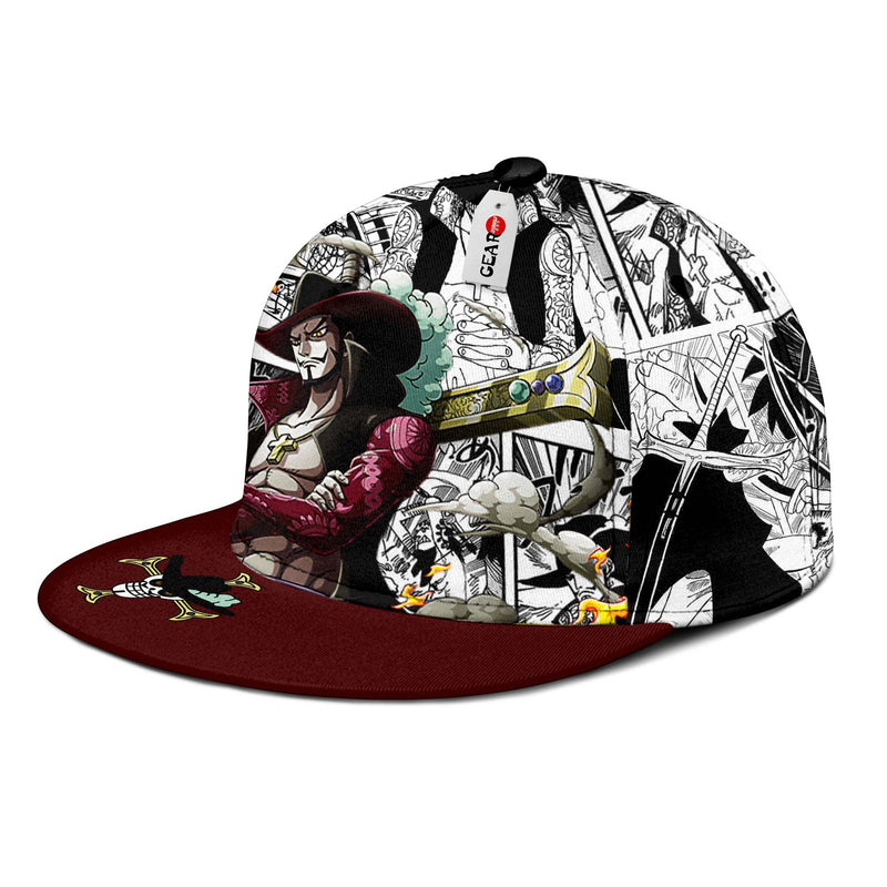 Dracule Mihawk Snapback Hat Custom One Piece Anime Hat Mix Manga