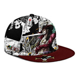 Dracule Mihawk Snapback Hat Custom One Piece Anime Hat Mix Manga