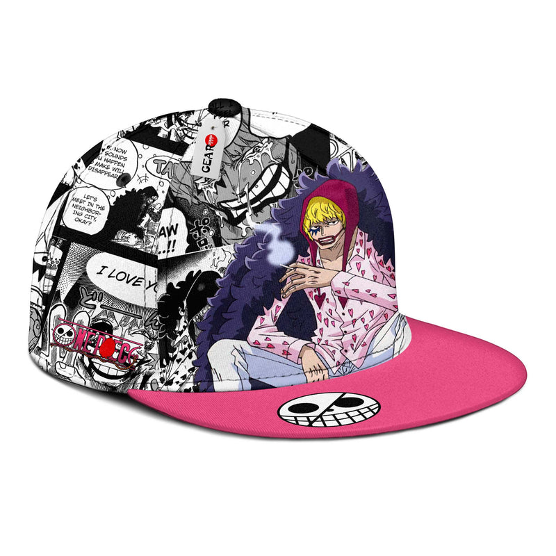 Donquixote Rosinante Snapback Hat Custom One Piece Anime Hat Mix Manga