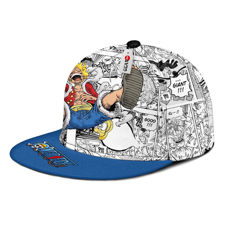 Luffy Gear 5 Snapback Hat Custom One Piece Anime Hat Mix Manga