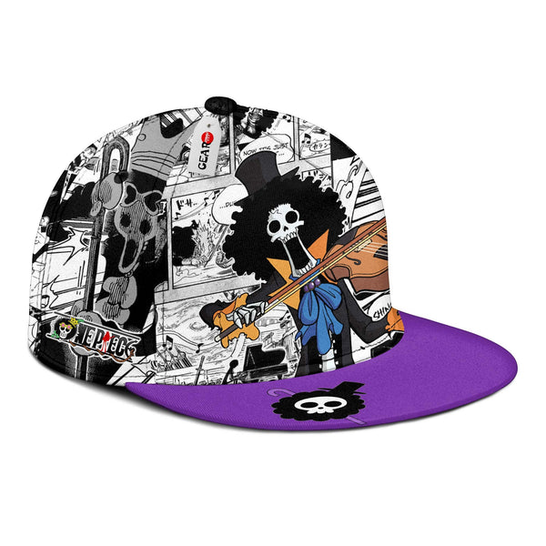 Brook Snapback Hat Custom One Piece Anime Hat Mix Manga