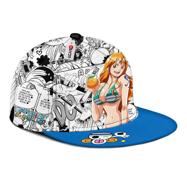 Nami Snapback Hat Custom One Piece Anime Hat Mix Manga