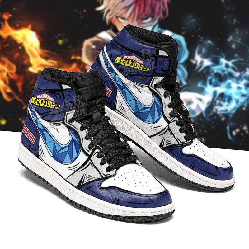 Shoto Todoroki J1 Sneakers Anime Ice And Fire J1 Sneakers Anime