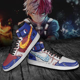 Shoto Todoroki J1 Sneakers Anime Ice and Fire