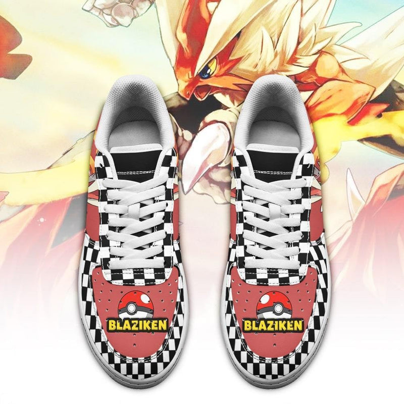 Poke Blaziken Air Sneakers Anime Checkerboard