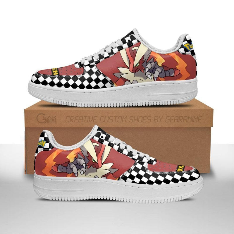 Poke Blaziken Air Sneakers Anime Checkerboard