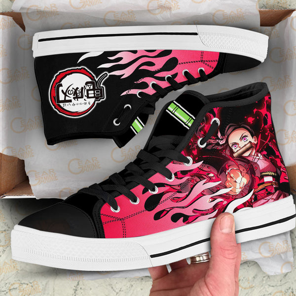 Nezuko Kamado Blood Demon Art High Top Shoes Flame NTT090