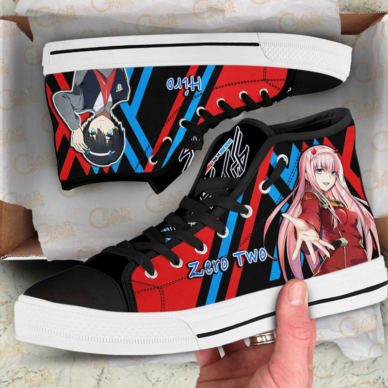 Zero Two and Hiro High Top Shoes