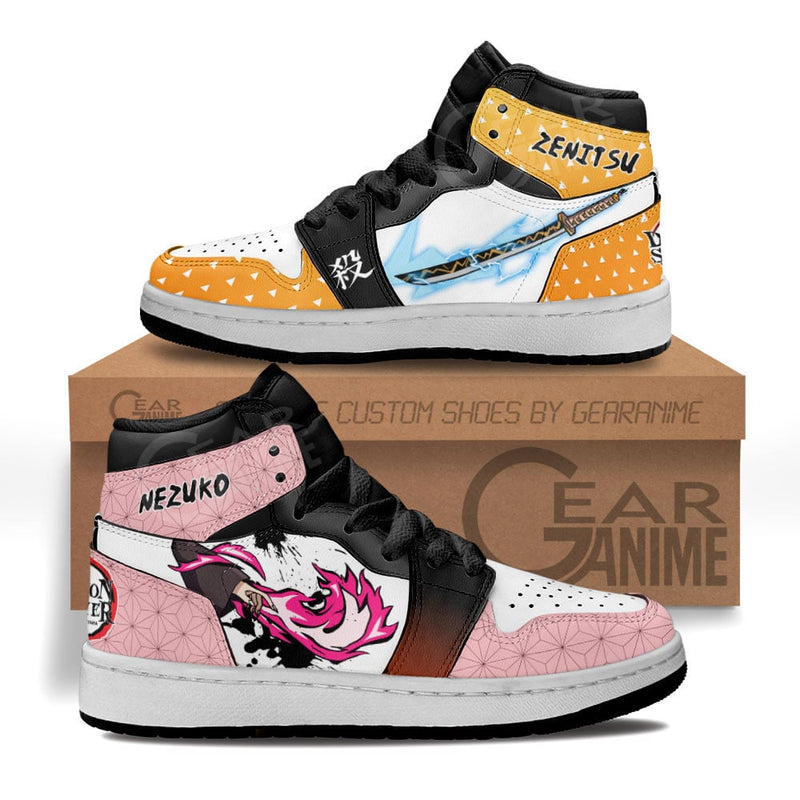 Zenitsu Agatsuma and Nezuko Kamado Skills Kids Sneakers MV0103