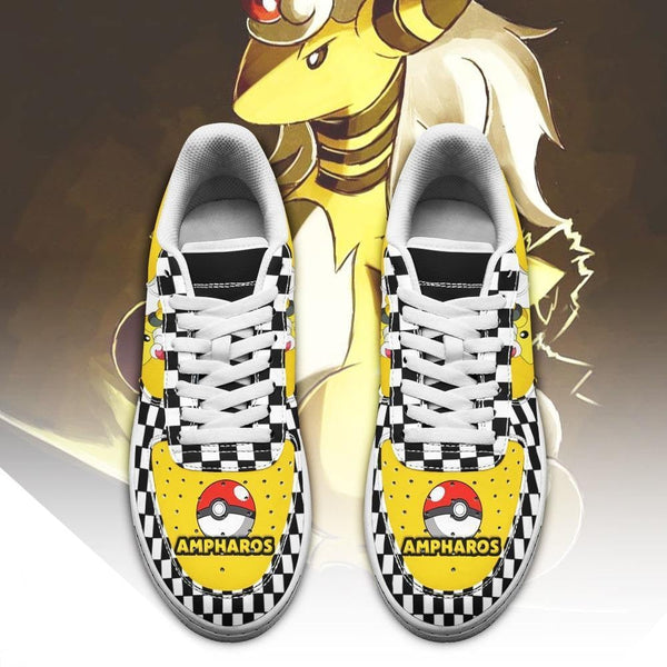 Poke Ampharos Air Sneakers Anime Checkerboard PT07AF