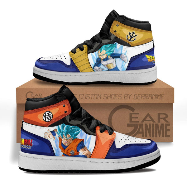 Goku Blue and Vegeta Blue Kids Sneakers MV1701