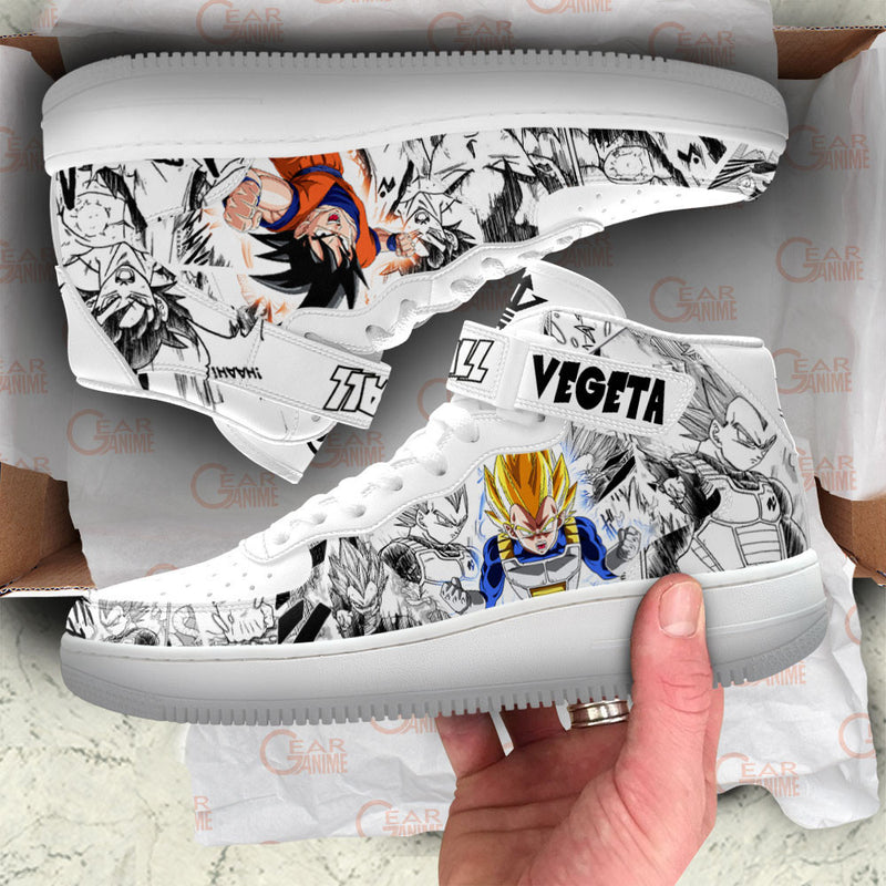 Vegeta and Goku Air Mid Shoes Mixed Manga