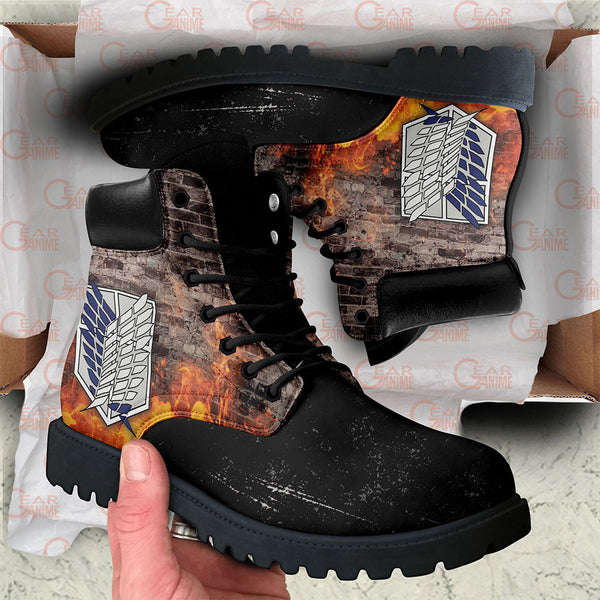 Shingeki Survey Corps Boots Shoes Anime Custom