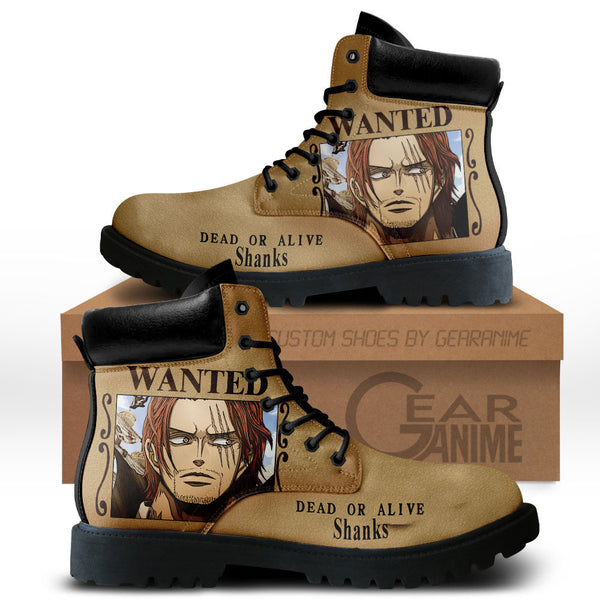 Shanks Wanted Boots Shoes Anime Custom