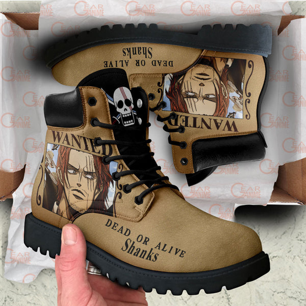 Shanks Wanted Boots Shoes Anime Custom