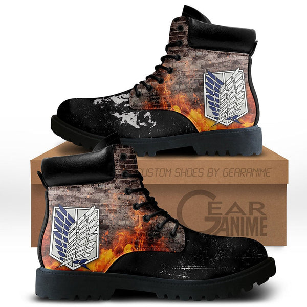 Shingeki Survey Corps Boots Shoes Anime Custom