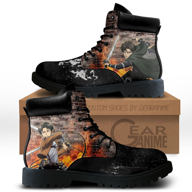 Shingeki Levi Ackerman Boots Shoes Anime Custom