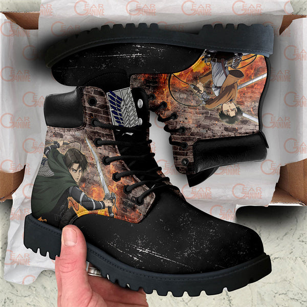 Shingeki Levi Ackerman Boots Shoes Anime Custom