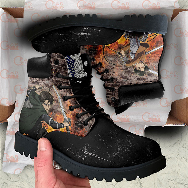 Shingeki Levi Ackerman Boots Shoes Anime Custom