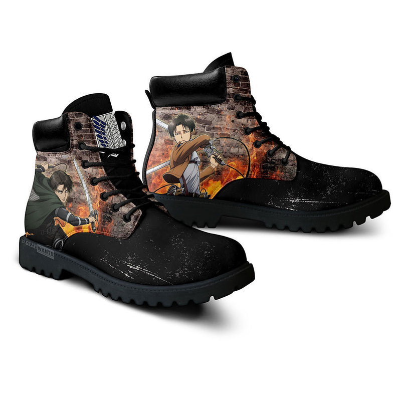 Shingeki Levi Ackerman Boots Shoes Anime Custom