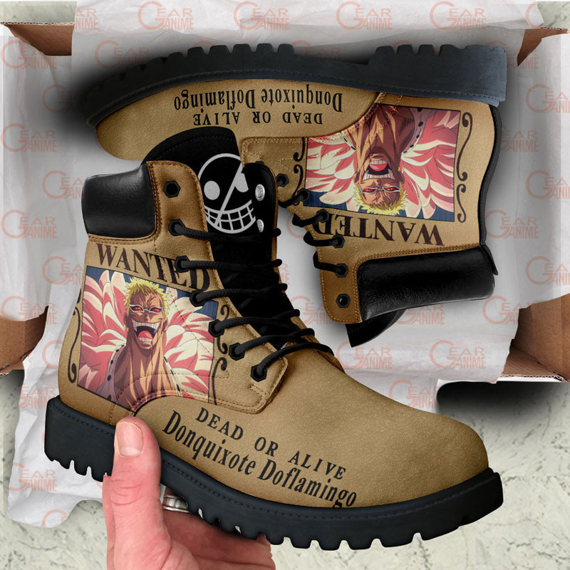 Donquixote Doflamingo Wanted Boots Shoes Anime Custom