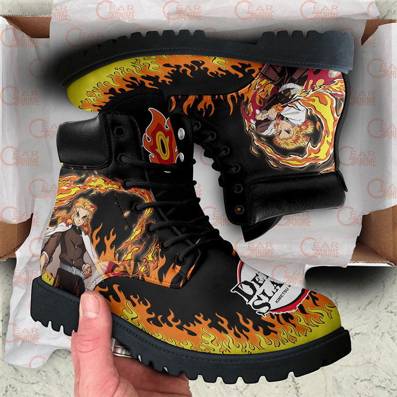 Kyojuro Rengoku Boots Shoes Anime Custom