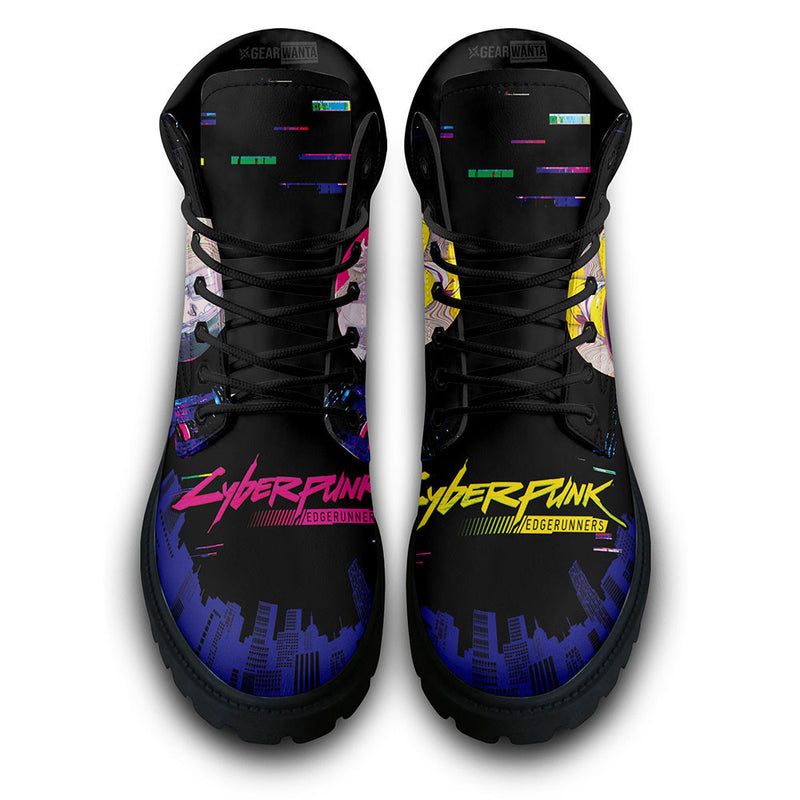 Cyberpunk Lucy and David Boots Shoes Anime Custom