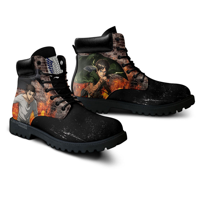 Shingeki Eren Yeager Boots Shoes Anime Custom