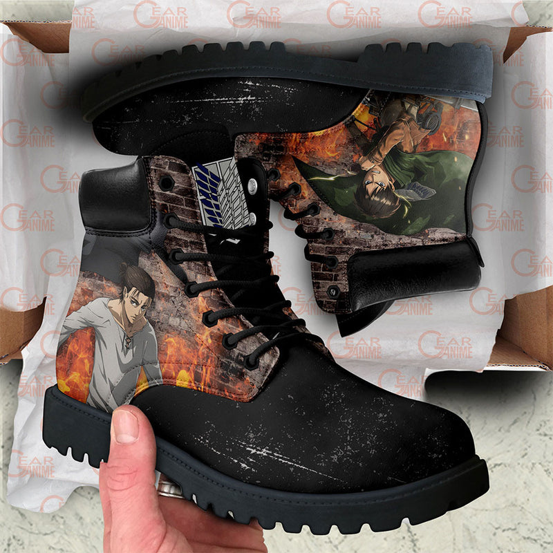 Shingeki Eren Yeager Boots Shoes Anime Custom