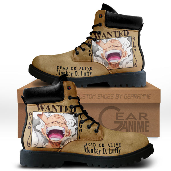 Luffy Gear 5 Wanted Boots Shoes Anime Custom