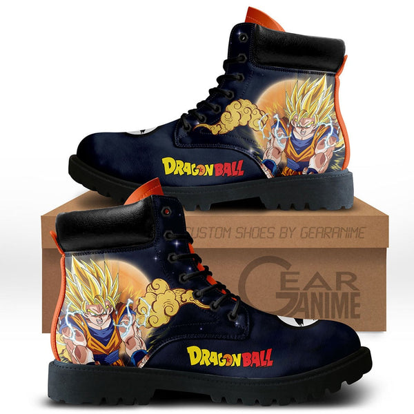 Goku Super Saiyan Boots Shoes Anime Custom PT3108