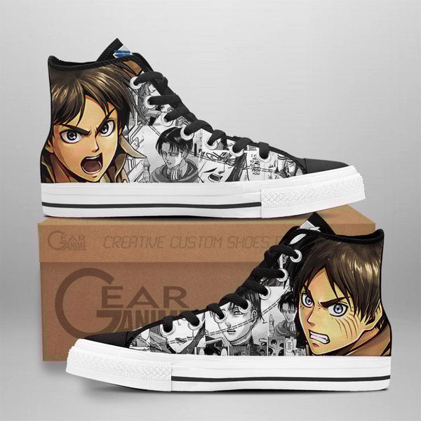 Eren Yeager High Top Shoes Shingeki Shoes