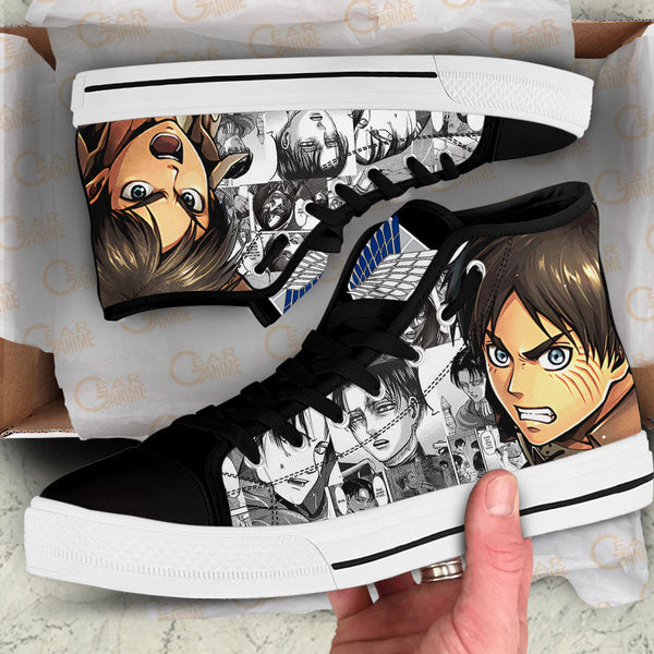 Eren Yeager High Top Shoes Shingeki Shoes